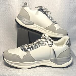 Vintage Havanas "1954" Silver Glitter White Rhinestone Sneakers women sz 7.5